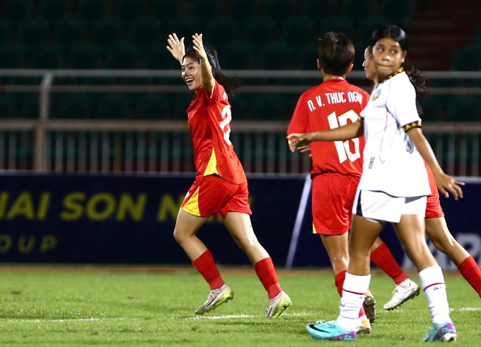 Thúy Nga lập cú đúp. Ảnh: Tô An